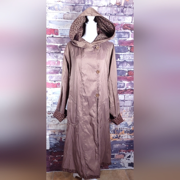 Nordstrom Reversible Leopard Print Hooded Coat - Picture 2 of 14